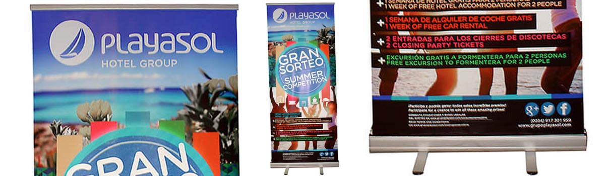 Display expositor de suelo Roll-Up de Gráficas CTP servicios de Impresión y Artes Digitales Zamudio